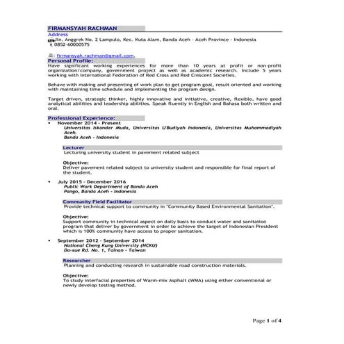 Ridha Ansari CV | PDF