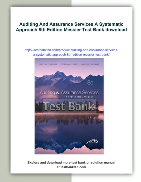 Auditing And Assurance Services A Systematic Approach 8th Edition ...