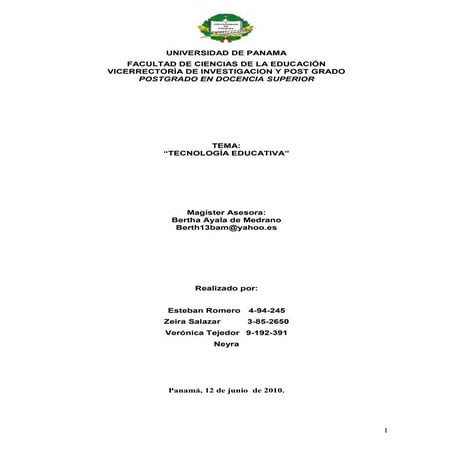Tecnología Educativa 1 Mgter Bertha