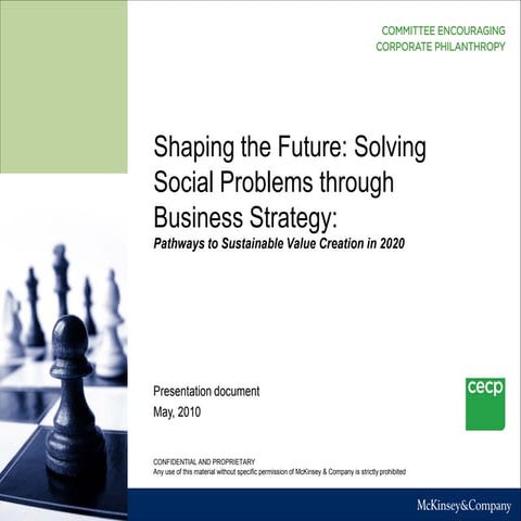 Shaping the Future: Solving Social Problems through Business Strategy:Pathways to Sustainable Value Creation in 2020