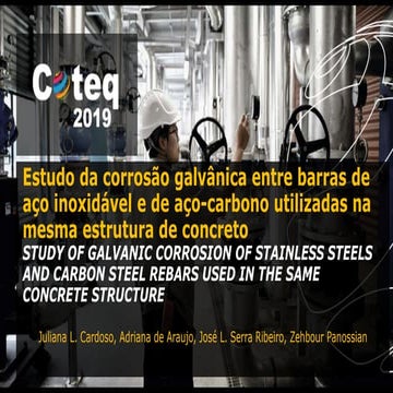 Estudo da corrosão galvânica entre barras de aço inoxidável e de aço-carbono ...