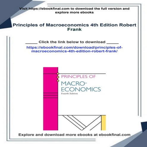 Principles of Macroeconomics 4th Edition Robert Frank
