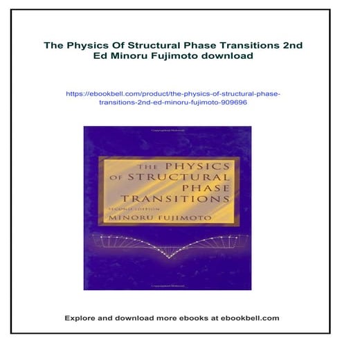 The Physics Of Structural Phase Transitions 2nd Ed Minoru Fujimoto | PDF