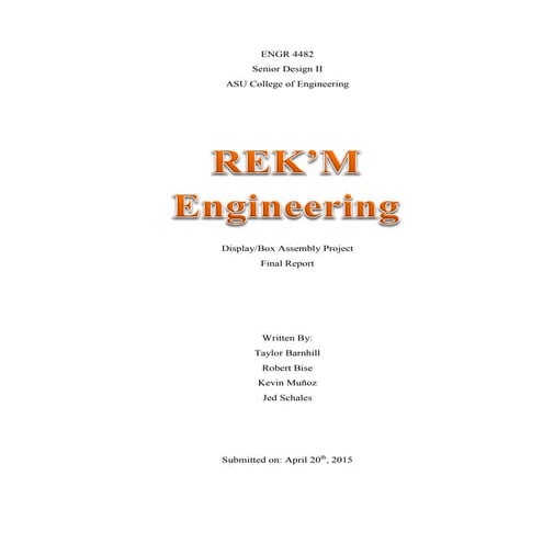 Senior Design II Final Report | PDF