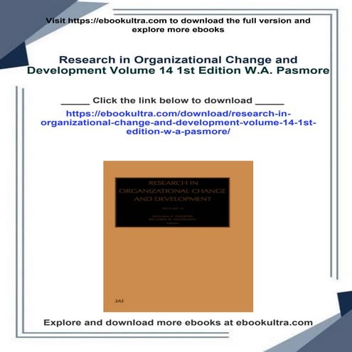 Research in Organizational Change and Development Volume 14 1st Edition W.A. ...
