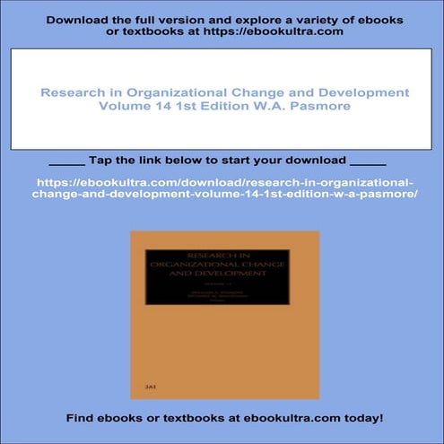 Research in Organizational Change and Development Volume 14 1st Edition W.A. ...