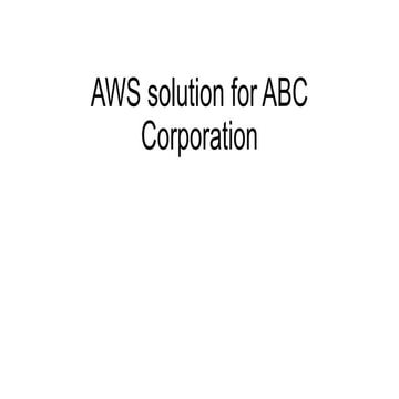 AWS Public Cloud solution for ABC Corporation