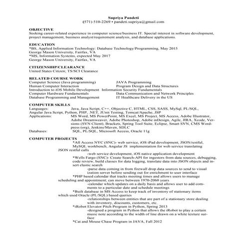 Supriya Pandeti Resume