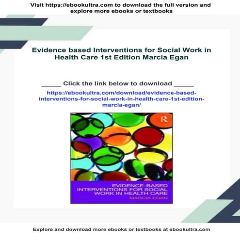 Evidence based Interventions for Social Work in Health Care 1st Edition ...