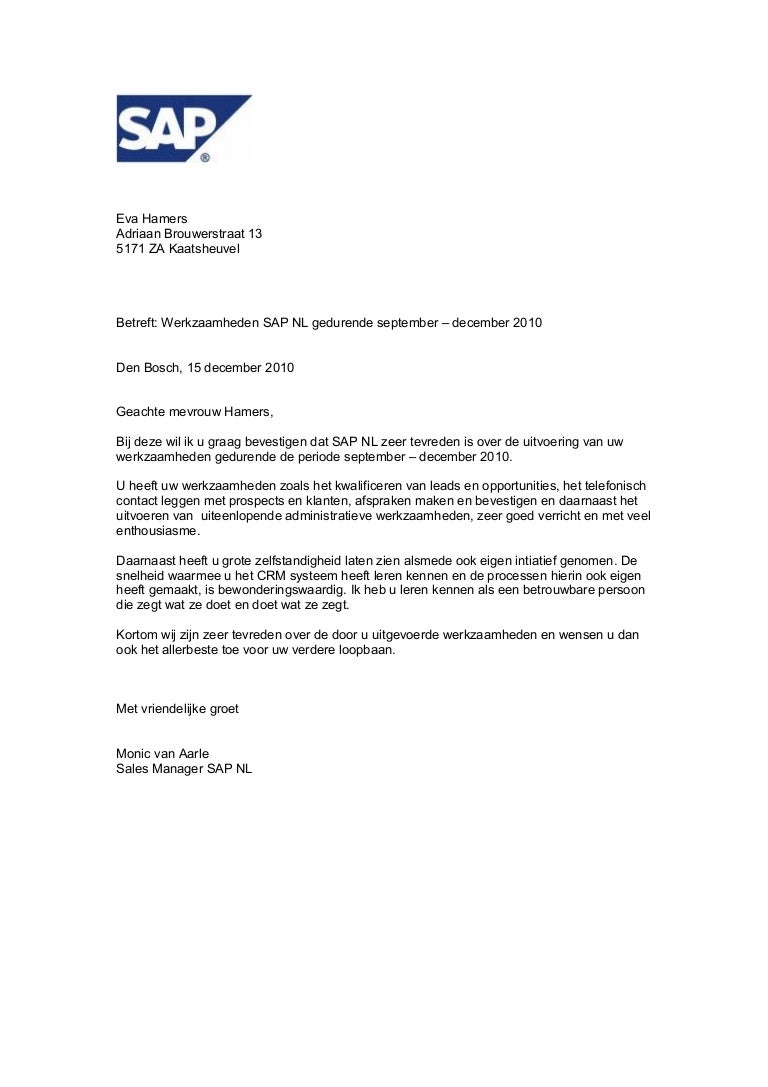 Referentiebrief SAP