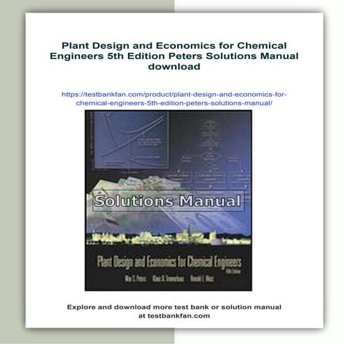 Plant Design and Economics for Chemical Engineers 5th Edition Peters ...