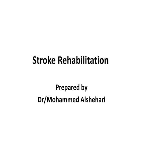 Plan for stroke rehabilitation | PDF