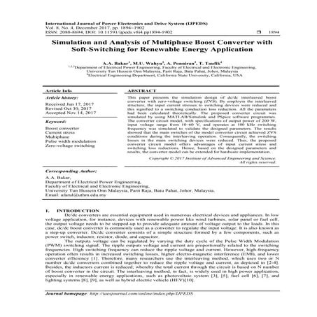 Simulation and Analysis of Multiphase Boost Converter with Soft-Switching for...