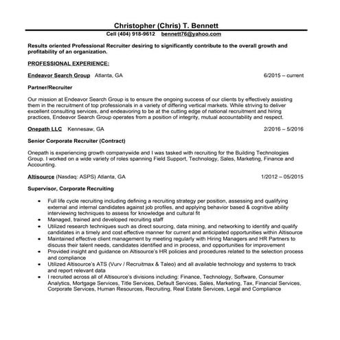 cbennett resume 7-2016