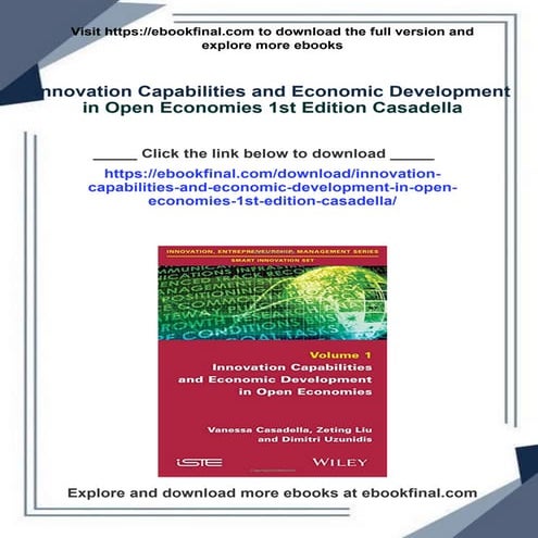 Innovation Capabilities and Economic Development in Open Economies 1st ...