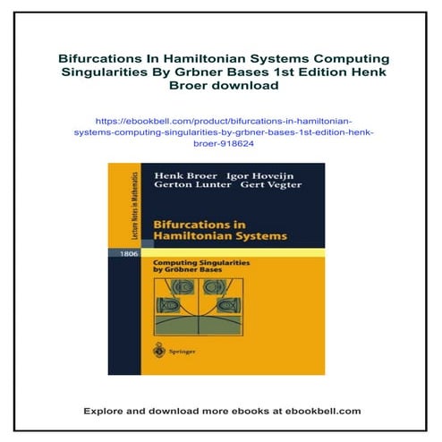 Bifurcations In Hamiltonian Systems Computing Singularities By Grbner Bases 1...