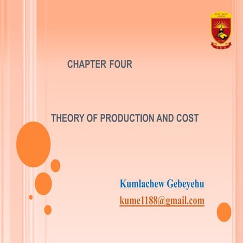 Economy about theory of production and cost