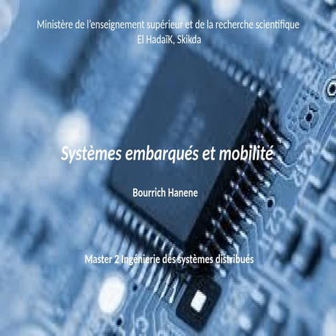 système embarqué et mobilité master 2 ingénierie des systèmes ...