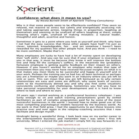 Confidence article with leaflet embedded