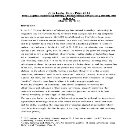 John Locke Essay Prize 2014