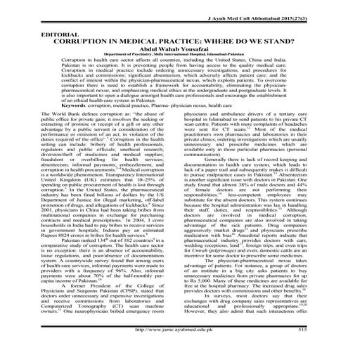 Corruption in the pharmaceuticals & healthcare sector | PPTX
