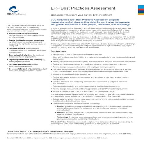 Best practices assessment