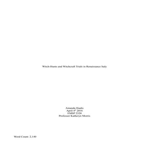 Witchcraft Term paper