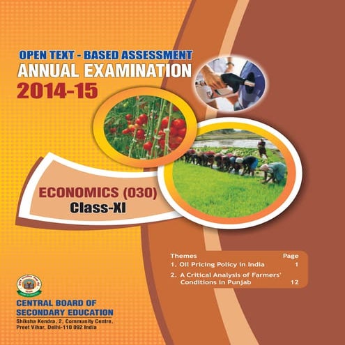 Economics class 11 OTBA | PDF