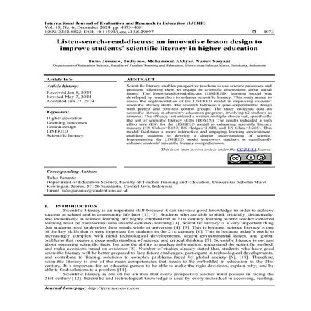 Listen-search-read-discuss: an innovative lesson design to improve ...