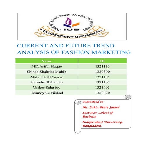 Current and Future Fashion Trend Analysis 