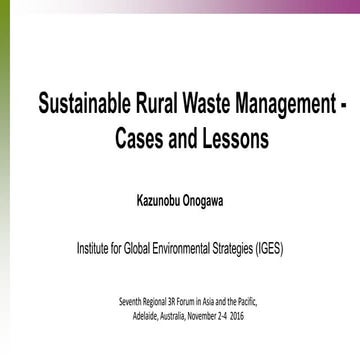 Sustainable Rural waste management- cases and lesson.pptx