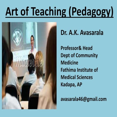 Art of Teaching (Pedagogy)  TEACHING PRACTICE