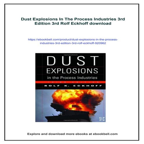 Dust Explosions In The Process Industries 3rd Edition 3rd Rolf Eckhoff ...