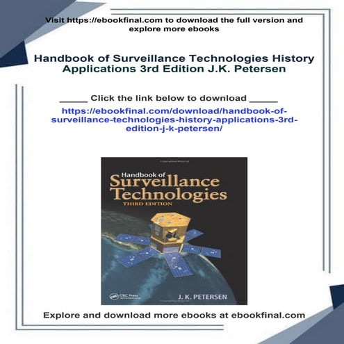 Handbook of Surveillance Technologies History Applications 3rd Edition J.K. P...