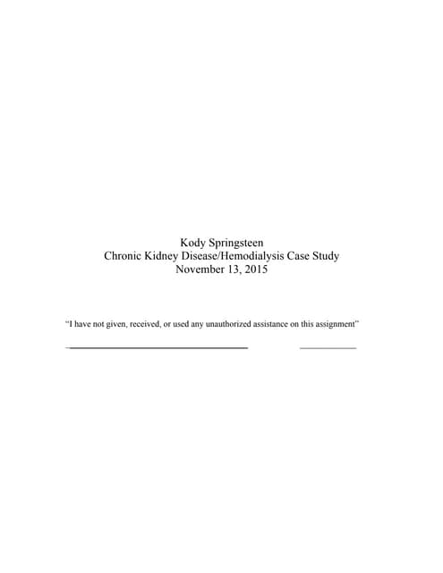 Renal Case Study