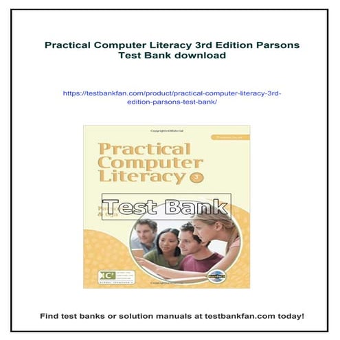 Practical Computer Literacy 3rd Edition Parsons Test Bank