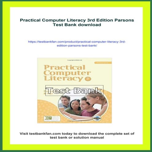 Practical Computer Literacy 3rd Edition Parsons Test Bank