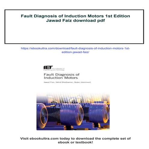 Fault Diagnosis of Induction Motors 1st Edition Jawad Faiz