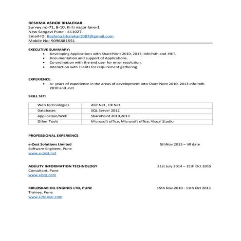 Reshma_Bhalekar_Resume