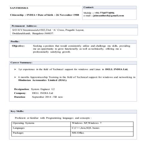 Santhosh_1.7yrs_DELL_Bangalore