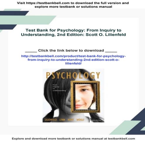 Test Bank for Psychology: From Inquiry to Understanding, 2nd Edition ...