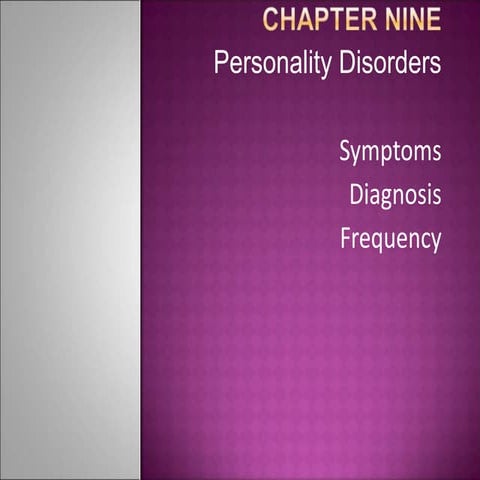 Personality disorders 