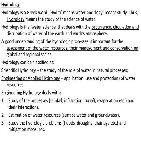 Engineering hydrology for civil Engineering student
