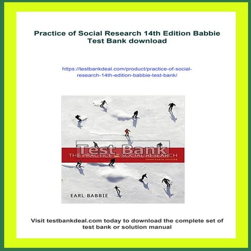 Practice of Social Research 14th Edition Babbie Test Bank