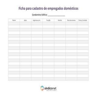 Cadastro de domesticas