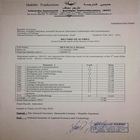 Transcript of records (BIO4) | PDF