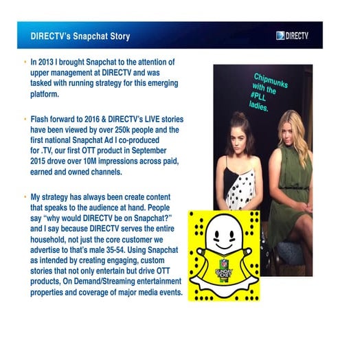 DIRECTV Snapchat Strategy