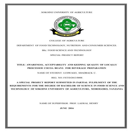 FINAL PROJECT REPORT OF LUHWAGO SHADRACK C | DOCX