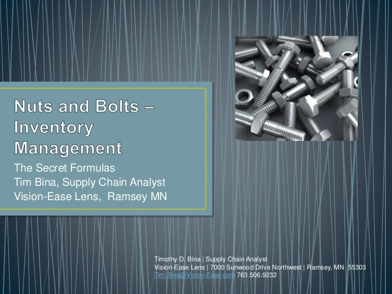 Nuts and Bolts Inventory Management