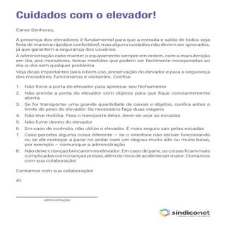 Cuidados com elevador 